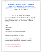 NUR 635 FINAL EXAM 2 LATEST VERSIONS  (VERSION A AND B) 2024 ACTUAL EXAM 300  QUESTIONS AND CORRECT DETAILED ANSWERS  |ALREADY GRADED A+