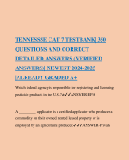 TENNESSSE CAT 7 TESTBANK| 350 QUESTIONS AND CORRECT DETAILED ANSWERS (VERIFIED ANSWERS)| NEWEST 2024-2025 |ALREADY GRADED A+