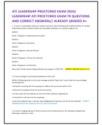 ATI LEADERSHIP PROCTORED EXAM 2024/  LEADERSHIP ATI PROCTORED EXAM 70 QUESTIONS  AND CORRECT ANSWERS// ALREADY GRADED A+