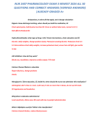 NUR 2407 PHARMACOLOGY EXAM 3 NEWEST 2024 ALL 50  QUESTIONS AND CORRECT ANSWERS (VERIFIED ANSWERS) |ALREADY GRADED A+