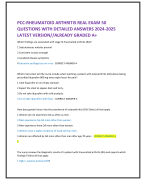 PCC-RHEUMATOID ARTHRITIS REAL EXAM 50  QUESTIONS WITH DETAILED ANSWERS 2024-2025  LATEST VERSION//ALREADY GRADED A+ Which findings are associated with stage III rheumatoid arthritis (RA)?