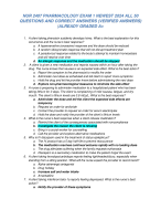 NUR 2407 PHARMACOLOGY EXAM 1 NEWEST 2024 ALL 50  QUESTIONS AND CORRECT ANSWERS (VERIFIED ANSWERS) |ALREADY GRADED A+