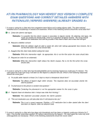 ATI RN PHARMACOLOGY NGN NEWEST 2023 VERSION 3 COMPLETE  EXAM QUESTIONS AND CORRECT DETAILED ANSWERS WITH  RATIONALES (VERIFIED ANSWERS) |ALREADY GRADED A+