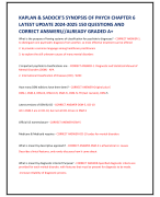 KAPLAN & SADOCK’S SYNOPSIS OF PHYCH CHAPTER 6  LATEST UPDATE 2024-2025 150 QUESTIONS AND  CORRECT ANSWERS//ALREADY GRADED A+ What is the purpose of having systems of classification for psychiatric diagnoses?