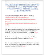 COACHING PRINCIPLES FINAL EXAM NEWEST  2024 ACTUAL EXAM 170 QUESTIONS AND  CORRECT ANSWERS (VERIFIED ANWERS)  |ALREADY GRADED A+