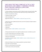 AMLS POST TEST 2024 COMPLETE ACTUAL TEST  QUESTIONS AND CORRECT VERIFIED ANSWERS  (NEW UPDATED VERSION) LATEST 2024  |GUARANTEED PASS A+ 1. A 45-year-old patient is found supine on the floor. Healthcare providers note pinpoint pupils, shallow  respirations, and vomitus in and around the mouth. What course of action should be taken next?