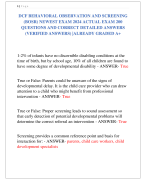 DCF BEHAVIORAL OBSERVATION AND SCREENING  (BOSR) NEWEST EXAM 2024 ACTUAL EXAM 200  QUESTIONS AND CORRECT DETAILED ANSWERS  (VERIFIED ANSWERS) |ALREADY GRADED A+