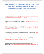 PSYC 302 FINAL EXAM NEWEST 2024 ACTUAL EXAM  TEST BANK 300 QUESTIONS AND CORRECT  DETAILED ANSWERS (VERIFIED ANSWERS) |ALREADY GRADED A+