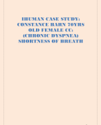 IHUMAN CASE STUDY: CONSTANCE BARN 70YRS  OLD FEMALE CC: (CHRONIC DYSPNEA) SHORTNESS OF BREATH