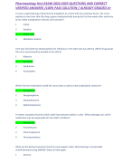 Pharmacology Hesi EXAM 2024-2025 QUESTIONS AND CORRECT VERIFIED ANSWERS /100% PASS SOLUTION / ALREADY GRADED A+