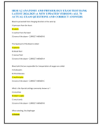 HESI A2 ANATOMY AND PHYSIOLOGY EXAM TEST BANK  LATEST 2024-2025 (A NEW UPDATED VERSION) ALL 70  ACTUAL EXAM QUESTIONS AND CORRECT ANSWERS Blood is prevented from changing direction in the veins by: