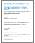 WGU D307 EDUCATIONAL PSYCHOLOGY EXAM /  D307-EDUCATIONAL PSYCHOLOGY WGU LATEST  2024 EXAM ALL 170 ACTUAL EXAM QUESTIONS  WITH WELL ELABORATED ANSWERS LATEST  UPDATED VERSION 2024|ALREADY GRADED A+  ASSURED