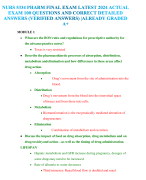 NURS 5334 PHARM FINAL EXAM LATEST 2024 ACTUAL EXAM 100 QUSTIONS AND CORRECT DETAILED ANSWERS (VERIFIED ASWERS) |ALREADY GRADED A+