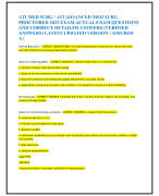 ATI MED SURG / ATI ADVANCED MED SURG  PROCTORED 2023 EXAM ACTUAL EXAM QUESTIONS  AND CORRECT DETAILED ANSWERS (VERIFIED  ANSWERS) LATEST UPDATED VERSION | ASSURED  A+