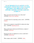 CIS 105 MIDTERM EXAM (ARIZONA STATE  UNIVERSITY) NEWEST 2024 ACTUAL EXAM 250  QUESTIONS AND CORRECT DETAILED  ANSWERS (VERIFIED ANSWERS) |ALREADY GRADED A+