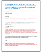 ATI PHARMACOLOGY HEMATOLOGIC SYSTEM  TEST QUESTIONS ACTUAL TEST QUESTIONS WITH  CORRECT VERIFIED ANSWERS LATEST UPDATES  2024 |GUARANTEED PASS