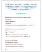 MGMT 200 EXAM 1 (PURDUE UNIVERSITY) NEWEST  2024 EXAM 1 AND PRACTICE EXAM 250 QUESTIONS  AND CORRECT DETAILED ANSWERS (VERIFIED  ANSWERS) |ALREADY GRADED A+