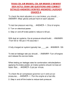 TEXAS CDL AIR BRAKES, CDL AIR BRAKES 2 NEWEST 2024 ACTUL EXAM 200 QUESTIONS AND CORRECT DETAILED ANSWERS (VERIFIED ANSWERS) |ALREADY GRADED A