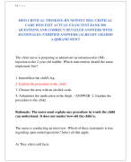 HESI CRITICAL THINKING RN NEWEST 2024 / CRITICAL  CARE HESI EXIT ACTUAL EXAM TEST BANK 500  QUESTIONS AND CORRECT DETAILED ANSWERS WITH  RATIONALES (VERIFIED ANSWERS) |ALREADY GRADED  A+||BRAND NEW!!