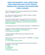 GARP SUSTAINABILITY AND CLIMATE RISK FINAL EXAM 2023/2024 LATEST UPDATE| VERIFIED AND ACCURATE FOR GUARANTEED PASS| A GRADED