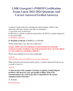 LMR Georgette’s PMHNP Certification Exam Latest 2023-2024 Questions And Correct Answers(Verified Answers