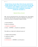 NR 601 FINAL EXAM, PRACTICE EXAM AND STUDY  GUIDE NEWEST 2024 ACTUAL EXAM TEST BANK 400  QUESTIONS AND CORRECT DETAILED ANSWERS  WITH RATIONALES (VERIFIED ANSWERS) |ALREADY GRADED A+