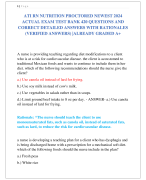 ATI RN NUTRITION PROCTORED NEWEST 2024  ACTUAL EXAM TEST BANK 420 QUESTIONS AND  CORRECT DETAILED ANSWERS WITH RATIONALES  (VERIFIED ANSWERS) |ALREADY GRADED A+