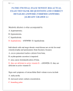 PATHO 370 FINAL EXAM NEWEST 2024 ACTUAL  EXAM TEST BANK 200 QUESTIONS AND CORRECT  DETAILED ANSWERS (VERIFIED ANSWERS) |ALREADY GRADED A+