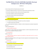 NAPSR FINAL EXAM ANSWERS (Spring 2023) Revised, Attempt score: 160 Out of 160 points