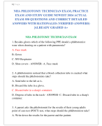 NHA PHLEOTOMY TECHNICIAN EXAM, PRACTICE  EXAM AND STUDY GUIDE NEWEST 2024 ACTUAL  EXAM 550 QUESTIONS AND CORRECT DETAILED  ANSWERS WITH RATIONALES (VERIFIED ANSWERS) |ALREADY GRADED A+