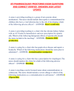 ATI PHARMACOLOGY PROCTORED EXAM QUESTIONS AND CORRECT VERIFIED ANSWERS 2024 LATEST UPDATE