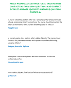 RN ATI PHARMACOLOGY PROCTORED EXAM NEWEST 2023 ACTUAL EXAM 100+ QUESTIONS AND CORRECT DETAILED ANSWERS (VERIFIED ANSWERS) |ALREADY GRADED A+