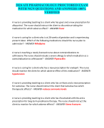2024 ATI PHARMACOLOGY PROCTORED EXAM WITH NGN QUESTIONS AND ANSWERS 100% VERIFIED