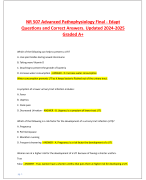 NR 507 Advanced Pathophysiology Final - Edapt  Questions and Correct Answers. Updated 2024-2025 Graded A+