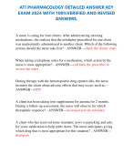 ATI PHARMACOLOGY DETAILED ANSWER KEY EXAM 2024 WITH 100%VERIFIED AND REVISED ANSWERS.