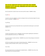 ACE ACTUAL EXAM WITH DETAILED QUESTIONS AND VERIFIED ANSWERS ILATEST AND WELL ARRANGED WITH BEST RATES AND FEEDBACK IBRANDED 