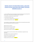MENTAL HEALTH ATI PROCTORED EXAM 2, 2024-2025  UPDATE ACTUAL QUESTIONS AND CORRECT DETAILED  ANSWERS Graded A+
