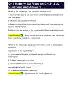 DHT Midterm (w/ focus on CH 21 & 22) Questions And Answers 