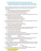 ATI PROCTORED NUTRITION 2019/NUTRITION ATI  PROCTORED 2019 REAL EXAM QUESTIONS AND 100%  CORRECT ANS