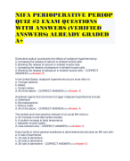 NIFA PERIOPERATIVE PERIOP QUIZ #2 EXAM QUESTIONS WITH ANSWERS (VERIFIED ANSWERS) ALREADY GRADED A+
