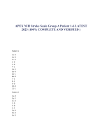 APEX NIH Stroke Scale Group A Patient 1-6 LATEST  2023 (100% COMPLETE AND VERIFIED )