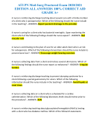 ATI PN Med-Surg Proctored Exam 2020/2021 EDITION ALL ANSWERS 100% CORRECT AID GRADE A+