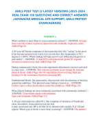 AMLS POST TEST (3 LATEST VERSIONS )2023-2024 REAL EXAM 150 QUESTIONS AND CORRECT ANSWERS  /ADVANCED MEDICAL LIFE SUPPORT, AMLS PRETEST EXAM(AGRADE)