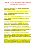 ATI TEAS 7 SCIENCE SECTION 2024 FEBRUARY ACTUAL EXAM QUESTIONS WITH ANSWER1