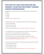 PHTLS PRE-TEST LATEST 2024 QUESTIONS AND  ANSWERS 75 QUESTIONS AND CORRECT ANSWERS  (VERIFIED ANSWERS)AGRADE The displacement of tissue away from the path of a projectile, both temporarily and permanently, is  known as