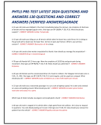 PHTLS PRE-TEST LATEST 2024 QUESTIONS AND  ANSWERS 130 QUESTIONS AND CORRECT  ANSWERS (VERIFIED ANSWERS)AGRADE