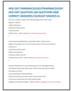 HESI EXIT PHARMACOLOGY/PHARMACOLOGY  HESI EXIT QUESTION 160 QUESTIONS AND  CORRECT ANSWERS//ALREADY GRADED A+