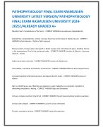 PATHOPHYSIOLOGY FINAL EXAM RASMUSSEN  UNIVERSITY LATEST VERSION/ PATHOPHYSIOLOGY  FINAL EXAM RASMUSSEN UNIVERSITY 2024- 2025//ALREADY GRADED A