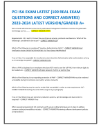 PCI ISA EXAM LATEST (100 REAL EXAM  QUESTIONS AND CORRECT ANSWERS)  2023-2024 LATEST VERSION/GRADED A+ Non-console administrator access to any web-based management interfaces must be encrypted with  technology such as.