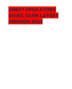 CREST CPSA STUDY  GUIDE EXAM LATEST  VERSION 2024